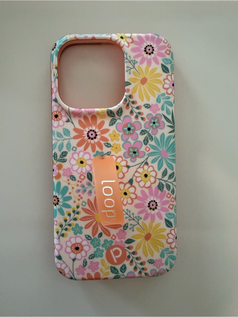 Loopy Case iPhone 14 Pro Floral Phone Case - Pink Yellow Teal